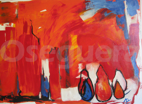 Bodegón - Botellas y Peras